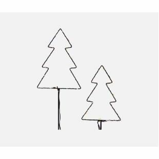 Kerstverlichting op stok Kerstboom design - Zwart - Metaal / Kunststof - H 70 cm - 33 LED - Kerst - Verlichting - Decoratie - K