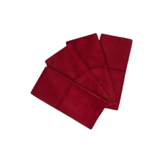 Luxe velvet bestekhouders NOELLA - Rood - 100% Polyester - 11 x 24 cm - 4 stuks - Classy - Luxe - Hotel kwaliteit - aanmaakblok