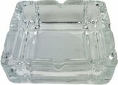 Asbak MATTIE vierkant - Transparant - Glas - 10,5 x 10,5 x 3 cm - Peukenbak