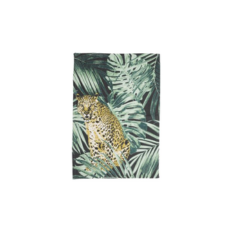 Jungle vloerkleed met Tijger - Huis accessoires - Decoratie - Tropisch 60 x 90 cm - Groen/Geel