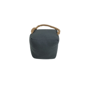 Trendy Deurstopper MAHAR - Grijs / Lichtbruin - Katoen / Zand - 15 x 12 x 16 cm - Deurstop - Interieur - Huis - Inrichting - De