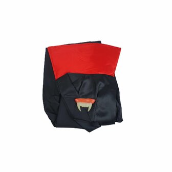 Verkleedset Dracula - Rood / Zwart - Kunststof - One Size Kids - Vanaf 6 jaar - Verkleden - Feest - Party - Verkleedset