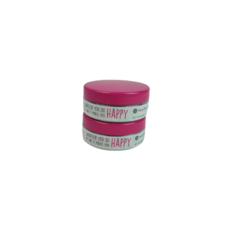 Zeezout Scrub &quot;Happy Thoughts&quot; - Lichtblauw / Roze - Kunststof / Zeezout - 325 Gram - Set van 2 - Badscrub - Scru