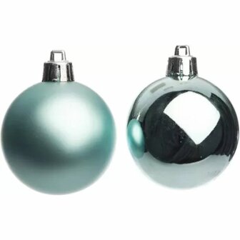 Luxe Kerstballen Set - Blauw - Glans / Mat - Kunststof - &Oslash; 6 cm - Set van 12