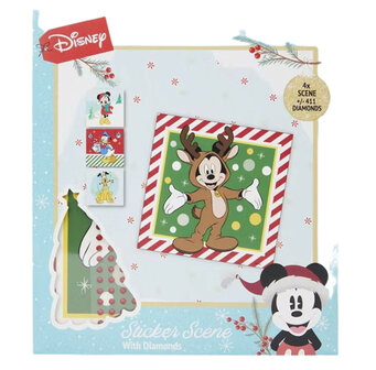 Disney Sticker Scene met diamantjes - Multicolor - Kerst - 4x Scene - 411 Diamantjes 