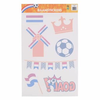 Raamstickers WK / EK - Oranje - Nederland - Holland - 7 stickers - Voetbal - Raamversiering - WK / EK versiering - Koningsdag