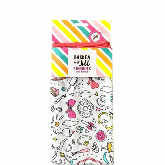 Theedoek van Bakken met Jill - Multicolor - Katoen - 50 x 70 cm - Set Van 2 - In Jouw wereld kan alles