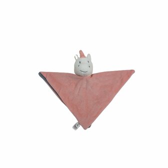 Pluche knuffeldoekje Eenhoorn / Unicorn - Roze - polyester - 24 cm - Baby knuffel
