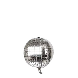 Folieballon discobal - Zilver / Zwart - Folie - H 40 cm - Ballonnen - Ballon - Feest - Party - Disco