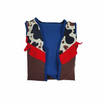 Cowboy Pak - Blauw / Multicolor - Katoen - Broek / G&iacute;let / Sjaal - kindermaat - Spelen - Verkleden - Kinderen - Vechten 