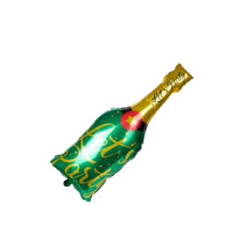 Folieballon Champagne - Goud / Groen - 85 cm - Ballon - Fles - Lets party - Ophang oogjes - Ballonnen - Feest  1