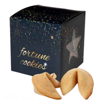 Gelukskoekjes / Fortune cookies - 12 Stuks - Zwart / Gouden box - Koekjes - Geluk - Spreuk - Spreuken - Gelukswens