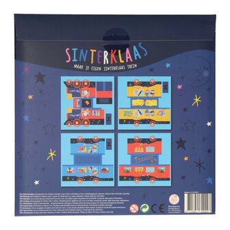 Sinterklaas maak je eigen trein - Multicolor - Karton - 45 x 7 x 4 cm - Sinterklaas - Piet - 5 December - Pakjesavond - bouwpak