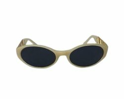 Zonnebril FRANKY - Bril - UV 400 - Cr&egrave;me / Goud / Zwart - Ovaal Model - Rond - Shades - Unisex - Werk - Vakantie