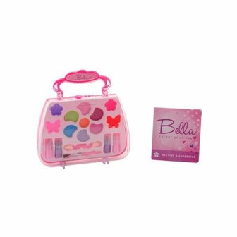 Kinder Make Up Doosje - Roze - Kunststof - Speelgoedmake-up - Palette - Kwastjes - Beauty set