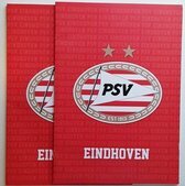 PSV schrift A4 Lijn - Rood / Wit - Voetbal - School - Papier - Set van 2