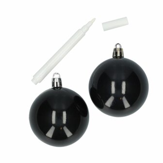 Maak je eigen kerstbal - 2 Stuks - Krijt - Zwart - Kerstboom - Kerst - Creatief - Kerstmis - Kerstdecoratie