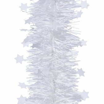 Kerstslinger met sterren - Wit - Kunststof - 270 cm  - Kerst - Kerstmis - Kerstboomversiering