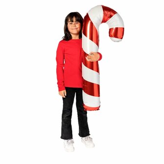 Folieballon Zuurstok - 100 cm - Ballon - Candy Cane - Kerstversiering - Kerst - Kerstmis - Helium - Kerstdecoratie