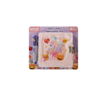 Dagboek met slot - Eenhoorn - Emoji - Licht roze - Multicolor pen - Fluffy - Unicorn  - Kinder dagboek - Meisjes dagboek - Vrie