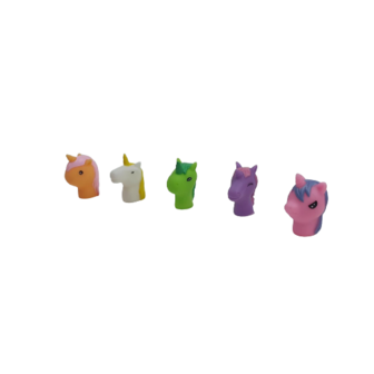 Vingerpopjes eenhoorn - Multicolor - Kunststof - 6 cm - 5 stuks