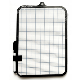 Dubbelzijdige mini Whiteboard met pen en magneet MATTHEW - Uitwisbaarbord - Weekplanner - School - Zwart / Wit - 18,4 x 27,5 