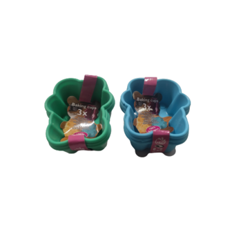 Mini bakvormpjes / Baking Cups Beertjes - Set van 6 - Multicolor - 7,5 x 6,5 x 3 cm- Assorti - 100% silicone - bakvormen