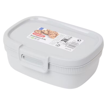 Snackbox SEBASTIAN - Grijs - Kunststof - 0,4 ml - Set van 2 - Vershoudbakjes - Broodtrommel