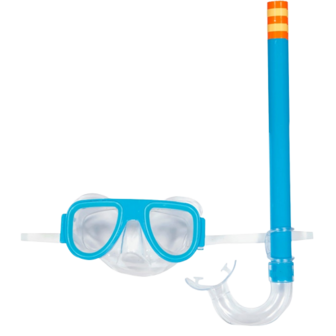 Snorkel Set Blauw - Kunststof - Snorkel en Duikbril - Duiken - Duikbril - Zwemmen - Strand - Zwwembril