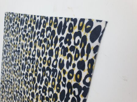 Decoratiestof Panter print - Wit / Zwart - Polyester - 28 x 150 cm 2