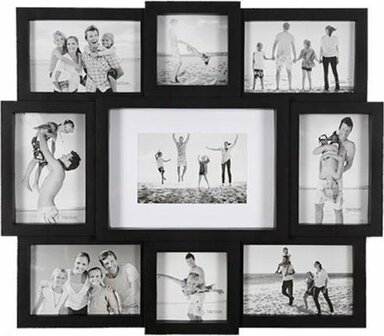 Fotolijst voor 9 foto&lsquo;s GERARD - Zwart - 48 x 42 cm - Fotocollage - Fotogalerie - Collage
