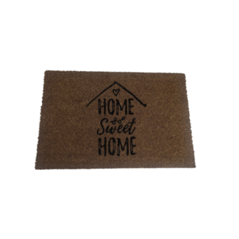  Deurmat Home met tekst &#039;Home sweet home&#039;  - Bruin / Zwart - Kokosmat - 39 x 59 cm