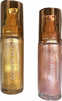 Golden glow vegan - body Shimmer Oil - dandy gold &amp; rose gold- huidolie- shimmering-30ml 1
