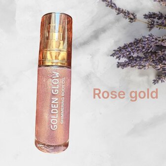 Golden glow vegan - body Shimmer Oil - dandy gold &amp; rose gold- huidolie- shimmering-30ml 2