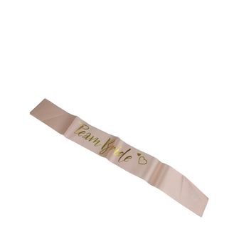 Sjerp met tekst '' TEAM BRIDE '' - Zalm / Goud - Kant - 75 x 10 cm - 1 stuk - Verjaardag - Trouweri