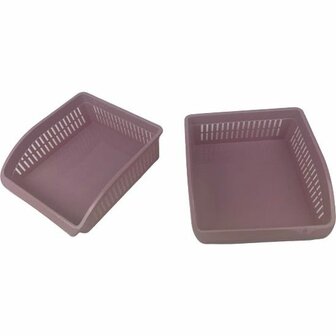 Opbergbak ZAKI - Licht roze - 30 x 26 CM - Set van 2 - Opbergmand / Organizer - Huis - Kamer - Opruimen - Trendy