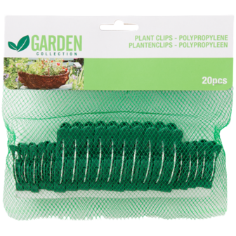 Plantenklemmen / Plant Clips - Groen - Kunststof - 20 stuks - 2 maten - Voor bevestiging planten aan plantensteunen 
