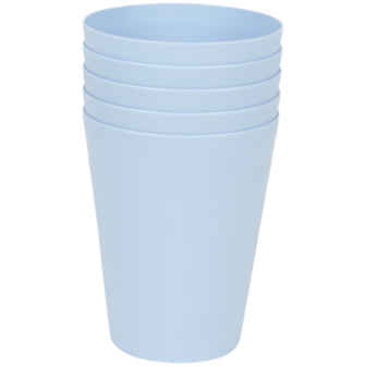 BACO bekers - Blauw - Kunststof - Set van 5 - Herbruikbaar - Kunststof - Vaatwasserbestendig - Camping - Picknick - Strand - Se