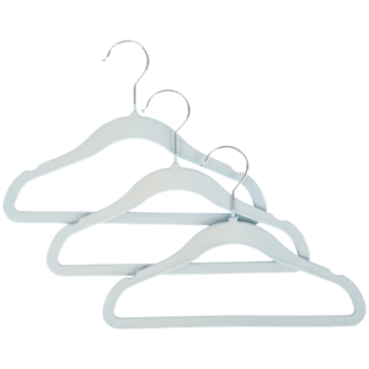 Kinderkledinghangers BEAULINA velvet look -  Blauw / Zilver - Metaal / Flueel - 30 x 21 x 0.5 cm - 6 stuks - Klerenhanger - Kl