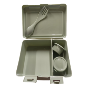 Bento Box All-in-1 1,2L Lunchtrommel met Bestek &amp; 2 Sauscontainers