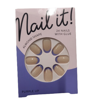 Nep Nagels - Kunststof - Nude met paarse tip