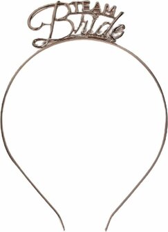 Diadeem met tekst "Team Bride" - Brons - Metaal - One Size - Trouwen - Vrijgezellenfeest - Feest - Party - Trouwf
