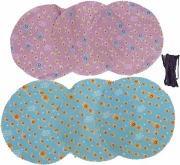 Jampotdoekjes - Set van 6 - Roze / Blauw - 18x18cm - Decoratie - Maken - Pannendoek - Onderzetter - Jampot - Bloemen