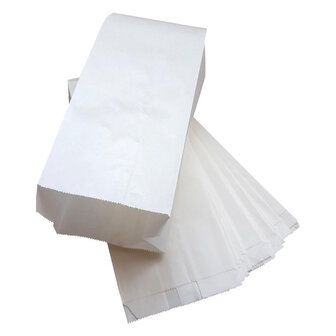 Papieren boterhamzakjes - Wit - Papier - 14 x 29 cm - L - 25 zakjes - Paper sandwich bag - sac &agrave; sandwich en papier fr&amp;#