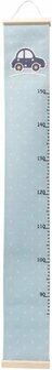 Kinder Meetlat Auto - Blauw - Hout / Stof - 103 x 145 x 2 cm