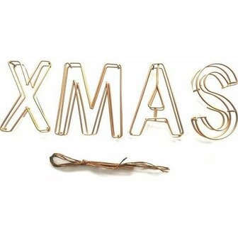 Metalen Draadletters - Hangletters - XMAS - Letters - Goud - Industrieel - Decoratie - Kerst