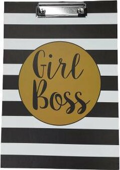 Klembord Girl Boss A5 - Zwart / Wit - Kunststof - 32 x 22 cm
