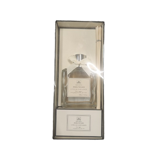 Geurstokjes met strik CITRUS &amp; SUNFLOWER - Transparant / Zilver - Glas / Hout - 280 ml - Huisparfum aroma diffuser2