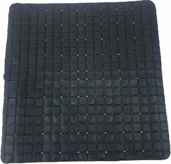 Badmat anti-slip TROY - Zwart - Siliconen - 50 x 50 cm - Badkamermat - Douchemat - Badkamer