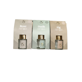 Geurstokjes Diffuser Gold Collection Set van 3 OUDH / FIG / ROSE